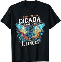 I Survived The Cicada Invasion Illinois 2024 Brood XIX XIII T-Shirt - £12.54 GBP+