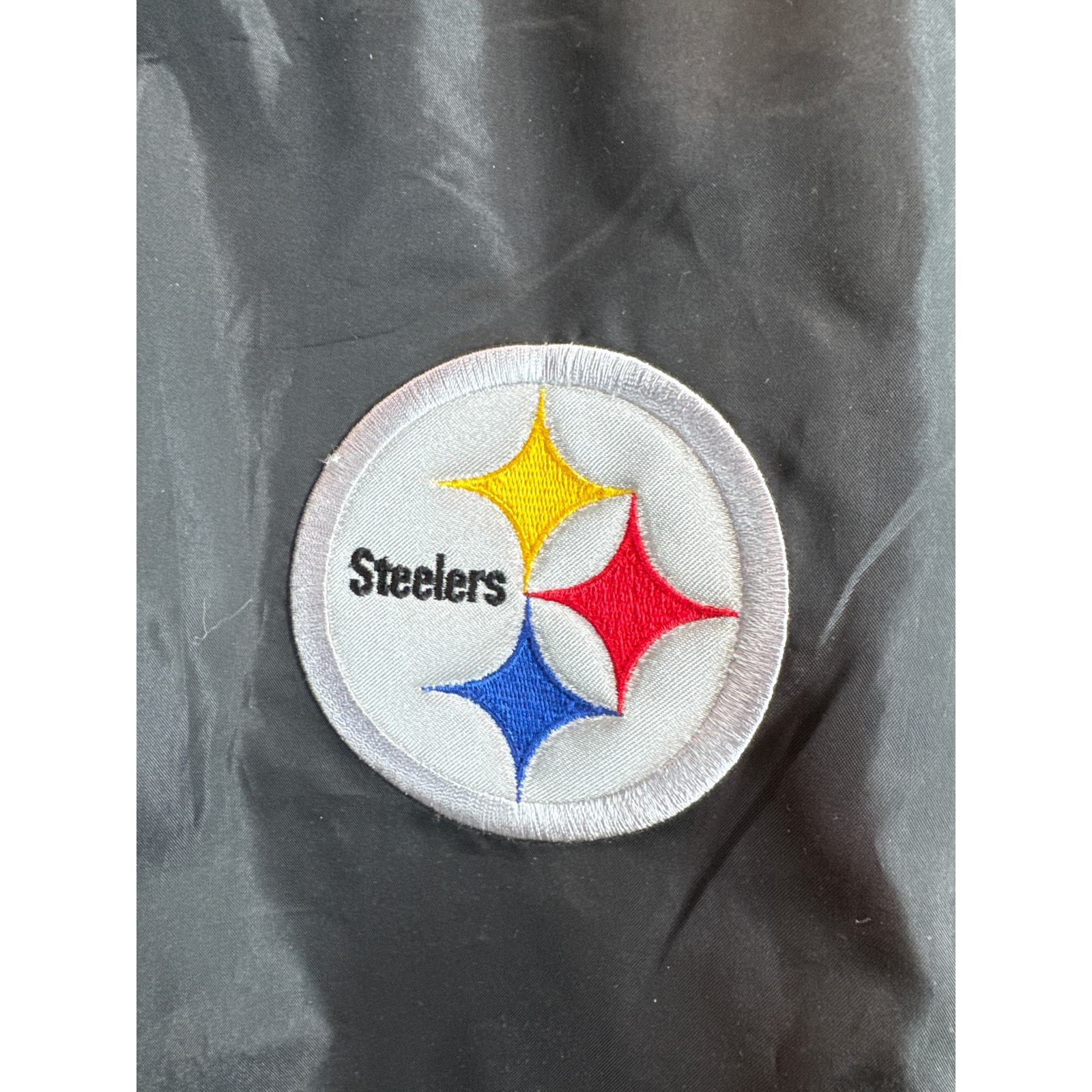 NFL Pittsburgh Steelers Pull Over Jacket Yellow Black Colorblock V Neck Mens XL Item image 2