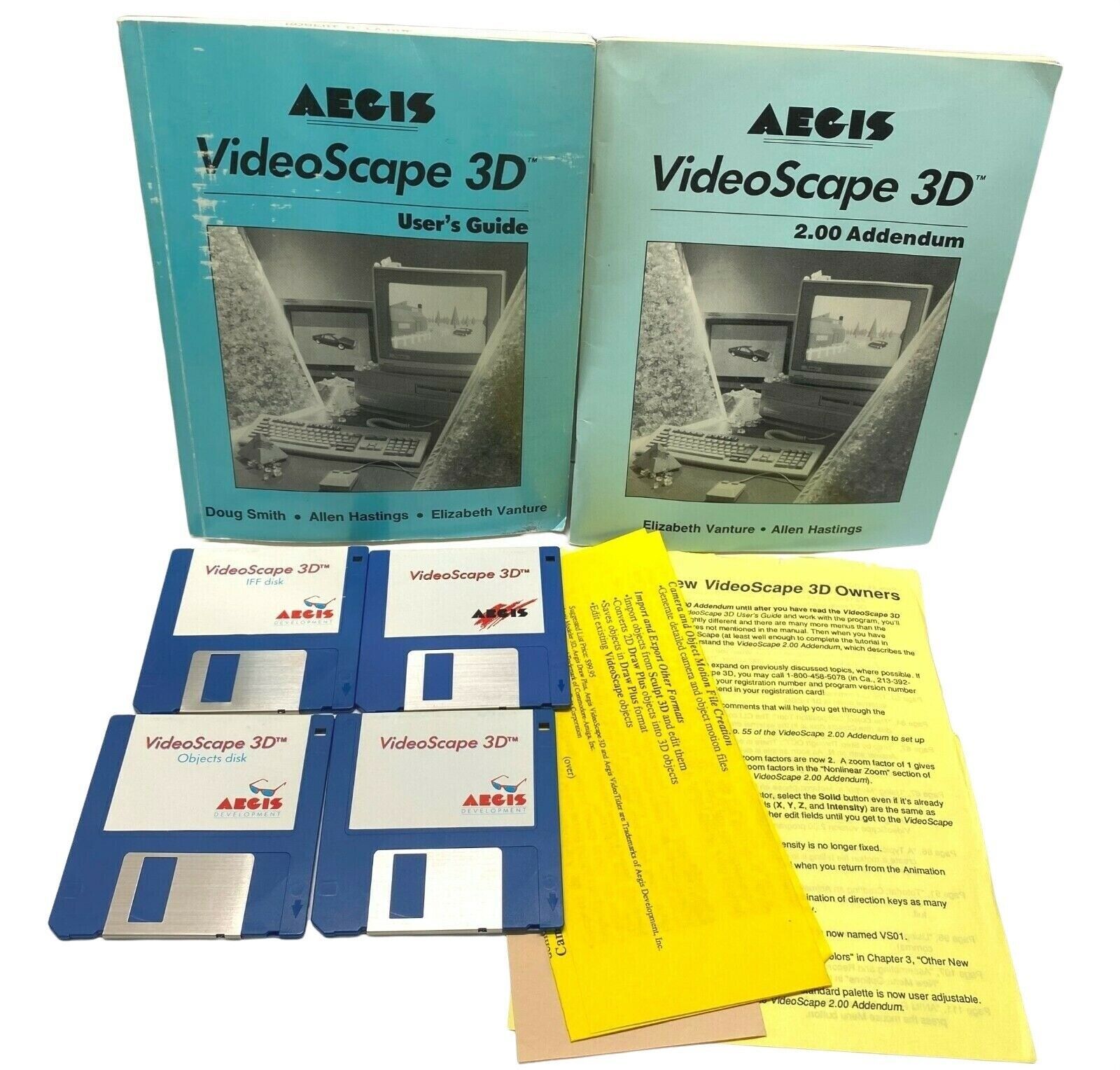 VideoScape 3D Software Aegis Development for Commodore Amiga 1987 User Guide - $53.98