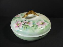 Antique Jean Pouyat J.P.L. Limoges Apple Blossoms Covered Candy Dish France - $37.49