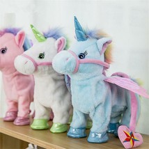 1 pc Electric Walking Unicorn Plush Stuffed Toy with Music, Best Christmas Gift - $24.55