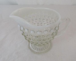 Vintage Fenton Hobnail Glass Opalescent Moonstone Creamer Euc RG77 - £7.92 GBP