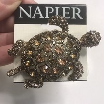 Vintage Napier Rhinestone Turtle Brooch New on Card - £16.17 GBP