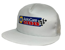 Vintage NASCAR Hat Cap NAPA AutoCare 200 Race White Snap Back Mesh Trucker Mens - £15.81 GBP