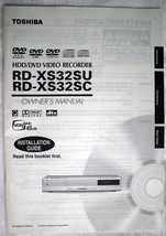 TOSHIBA RD XS32SU &amp; RD XS32SC HDD DVD Video Recorder Original Manual  - $11.40