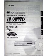 TOSHIBA RD XS32SU &amp; RD XS32SC HDD DVD Video Recorder Original Manual  - £8.96 GBP
