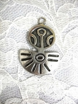 Puerto Rican Caribb EAN Amulet Taino Cast Pewter Metal Pendant Adj Cord Necklace - £7.98 GBP