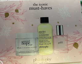 Philosophy 3 PC Gift Set: Amazing Grace fragrance, purity facial &amp; renew... - £35.70 GBP