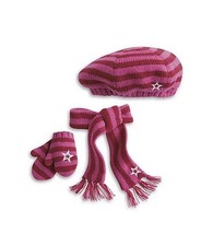 American Girl Pink Stripe Knit Accessories Store Exclusive Retired HTF - £31.46 GBP