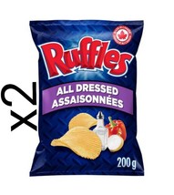 2 Bags RUFFLES all dressed Chips  Size 200g from Canada Free Shipping - $30.96