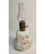 Miniature Milk Glass Antique Oil Lamp 8.5&quot; Tall - £11.76 GBP