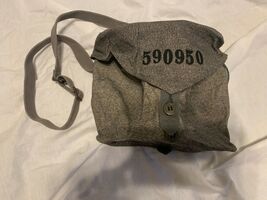 VINTAGE SWISS ARMY MILITARY CROSSBODY MEDIC POUCH BAG SALT AND PEPPER GREY - $30.53