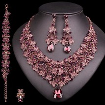 Vintage Statement Necklace Earrings Retro Indian Bridal Jewelry Sets Women&#39;s Par - £31.64 GBP