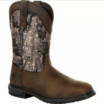 Rocky Worksmart 400G Insulated Waterproof Western Camo Boots Mens Size 11 W - £122.54 GBP