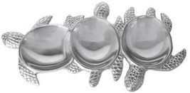 Sea Turtle 15176 Serving Tray Platter 3 Section Food Safe Aluminum 14&quot; L Silver - £35.23 GBP