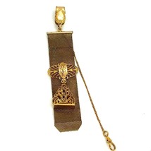 Antique Gold Filled Hallmarked Seal Fob Victorian Mesh Vest Clip Watch Chain - £87.04 GBP