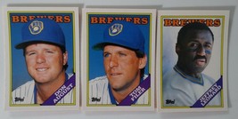 1988 Topps Traded Milwaukee Brewers Team Set of 3 Baseball Cards - £1.17 GBP