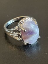 Purple Amethyst S925 Stamped Silver Plated Woman Ring Size 5.5 - £11.87 GBP