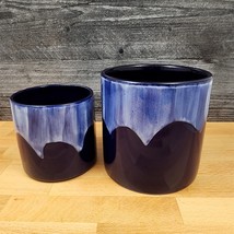 Drip Glaze Canister Set by Blue Sky 4&quot; &amp; 5&quot; Embossed Kitchen Home Décor Pot - $28.49