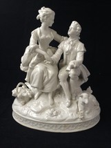 Antique Porcelain. Dresden Couple En Blanc Marquée - £101.50 GBP