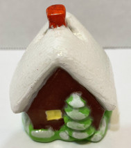 Vintage Ceramic Hand Painted Christmas Village House Glossy 2.5 inches - £7.01 GBP