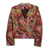Work to Weekend Classy Blazer ~ Sz 6 ~ Multi Color ~ Long Sleeve ~ Lined - £18.08 GBP