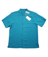 NWT Tommy Bahama Royal Bermuda Island Zone Camp Shirt Mens Medium Teal Silk - $73.45