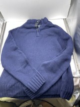 J Crew Sweater Mens Large L Lambs Wool Knit Cowl Neck Pullover Preppy Yacht - £27.68 GBP