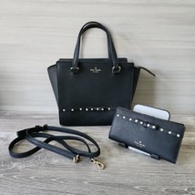 Kate Spade New York Laurel Way Jeweled Small Hadlee Handbag + Wallet Bla... - $146.41