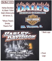 Harley-Davidson XL T-Shirt Where There&#39;s Smoke There&#39;s Tire Dales Mt Vernon, IL - £14.16 GBP