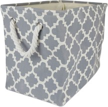 Dii Polyester Container With Handles, Lattice Storage Bin, Large, Gray - £27.16 GBP