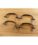 4 CAST IRON HANDLES RUSTIC DRAWER PULLS 5 1/4&quot; LONG  **SMALL HOLES IN CA... - $293.74 MXN