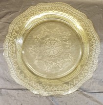 Federal Patrician Amber Yellow Depression Glass Square Dinner Plate 1930&#39;s - £8.96 GBP