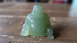 Vintage Light Green Jade Carved Buddha Figure 4.2cm x 3.5cm - £88.81 GBP