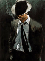 Man in Black Suit Oil Painting art Printed canvas Giclee - £6.90 GBP+
