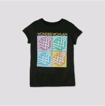 Girls&#39; Wonder Woman Logo Short Sleeve Graphic T-Shirt - Black L 10-12 - £9.56 GBP