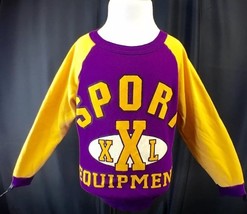 Girls Jacket Sweater  4T Cotton blend Purple Yellow Long sleeve Sport Un... - $8.88
