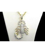 10K Yellow Gold Over Men&#39;s 2.00 CT Round Diamond Scorpion Pendant Animal... - £177.74 GBP