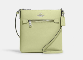 New Coach CE871 Mini Rowan File Bag Crossgrain Leather Pale Lime - £74.99 GBP