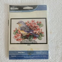 New Bucilla Blue Bird Mini Counted Cross Stitch Kit - 46265E 5&quot;X7&quot; 14 Count - £6.24 GBP