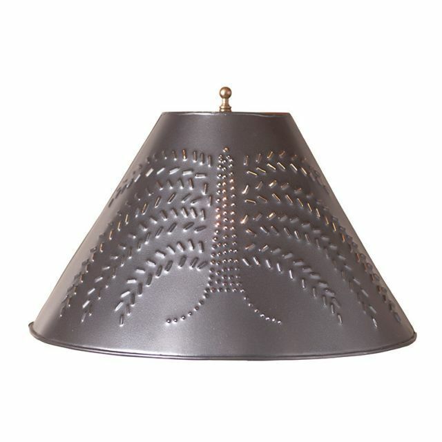 15-inch Willow Tree Lamp Shade in Smokey Black Tin