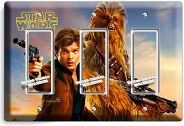 A Star Wars Han Solo Story Chewbacca Falcon Pilot 3 Gang Gfci Light Switch Plate - $16.73