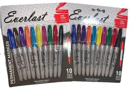 Everlast Fine Point Permanent Markers Multicolored 2 Packs +20 - $5.82
