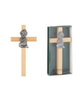 Baby Girl Praying Baptism Girl&#39;s First Communion Gift 6&quot; Wooden Cross Catholic - £10.20 GBP