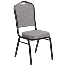 HERCULES Series Elegant Crown Back Stacking Banquet Chair Gray Frame - $102.95