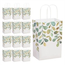 HOME &amp; HOOPLA Spring Greenery Watercolor Green Leaf Plastic Gift Bags and Party  - £14.12 GBP+