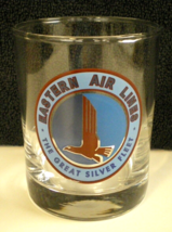 Eastern Air Lines Vtg The Great Silver Fleet Logo 4&quot; Tall Clear Rocks Bar Glass - £20.47 GBP