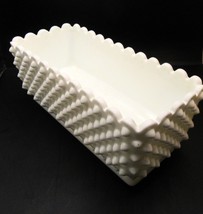 Milk White Glass Fenton Hobnail Rectangle Planter Dish - $270.72 MXN