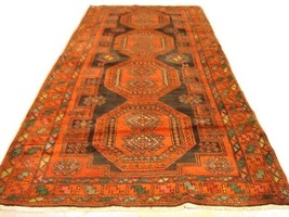5&#39; x 10&#39; Orange Kazak Handmade Totemic Vintage Caucasian Tribal Runner Rug - £263.11 GBP