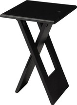 Folding Table Modern Contemporary Distressed Black Mango - £455.62 GBP